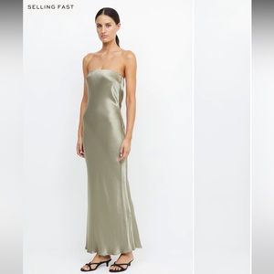 Bec & Bridge Moon Dance Strapless Dress - Sage